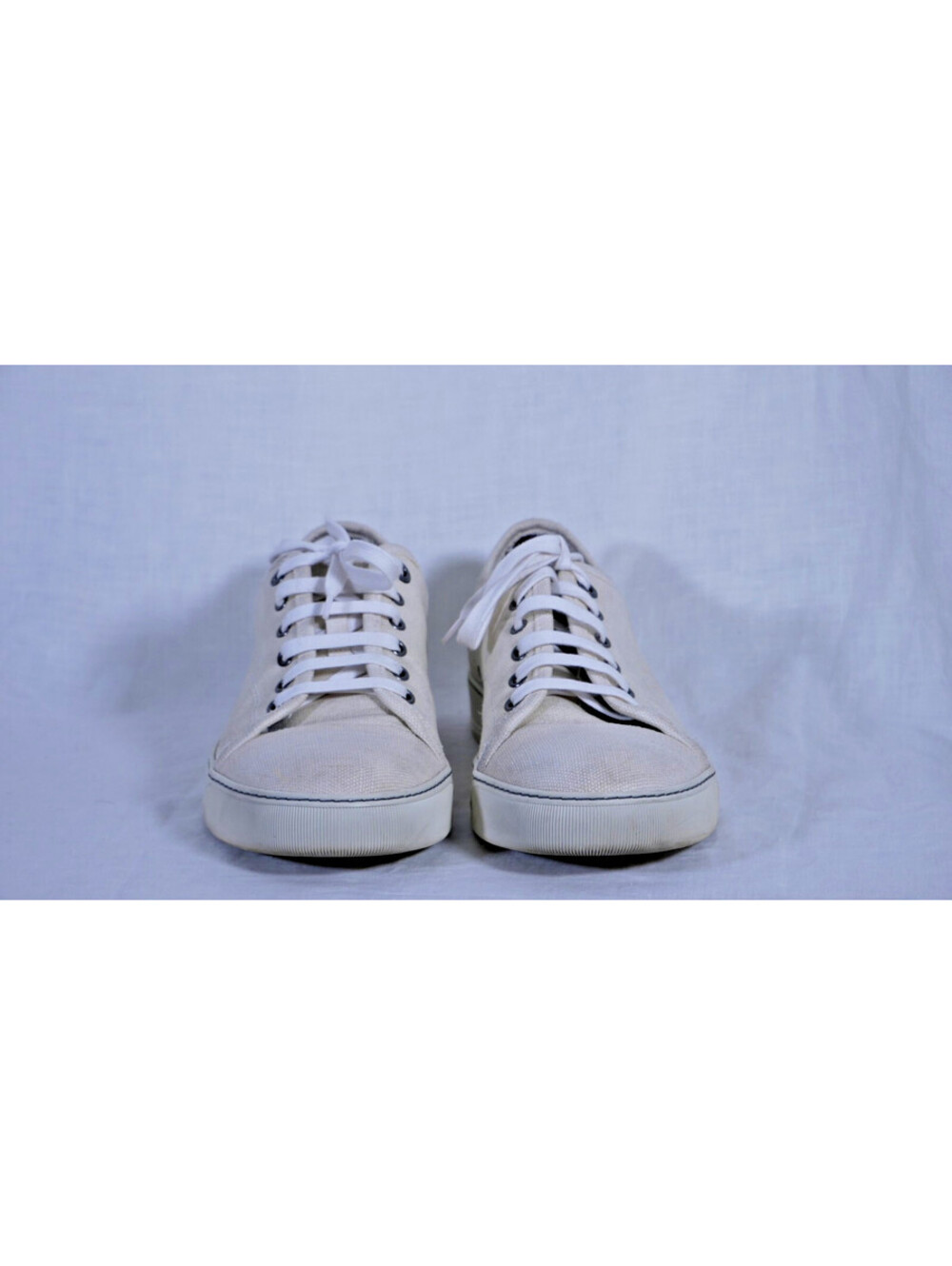 Lanvin Men’s Low-Top Canvas Sneakers DBB1 Off-White Size 11